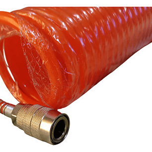 Manguera Espiral P/compresor De Aire 5mt 1/4'' Con Acoples
