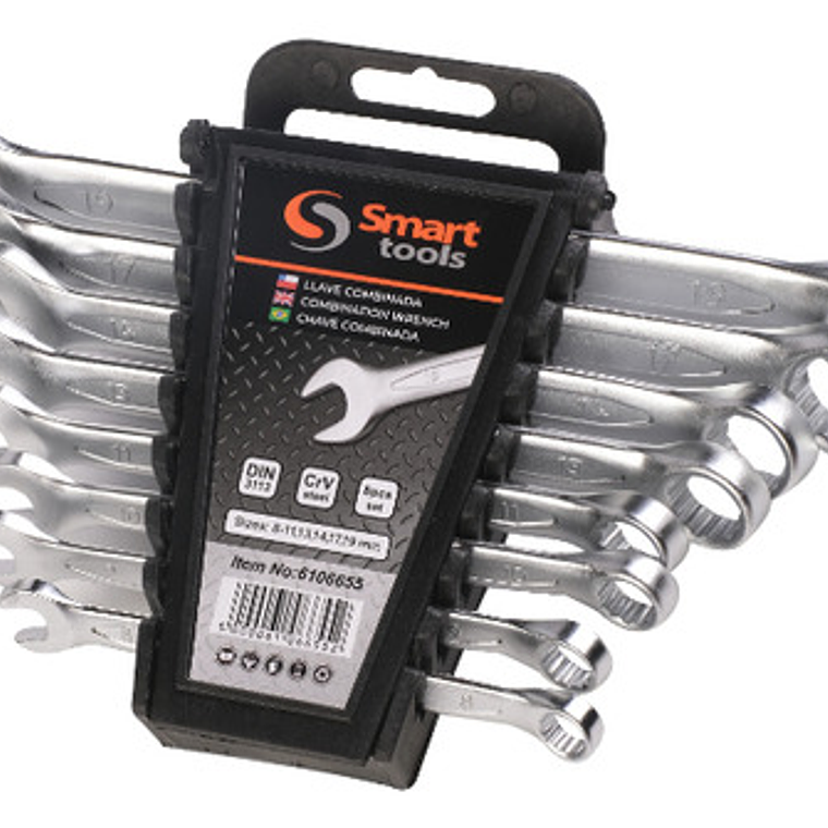 Juego De Llaves Punta Corona De 8 - 19mm 8 Pzas. Smart Color Gris 1