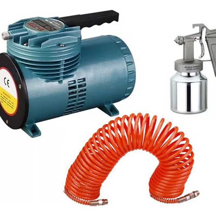 Kit Compresor De Membrana 180 W Con Pistola - Muzi 1