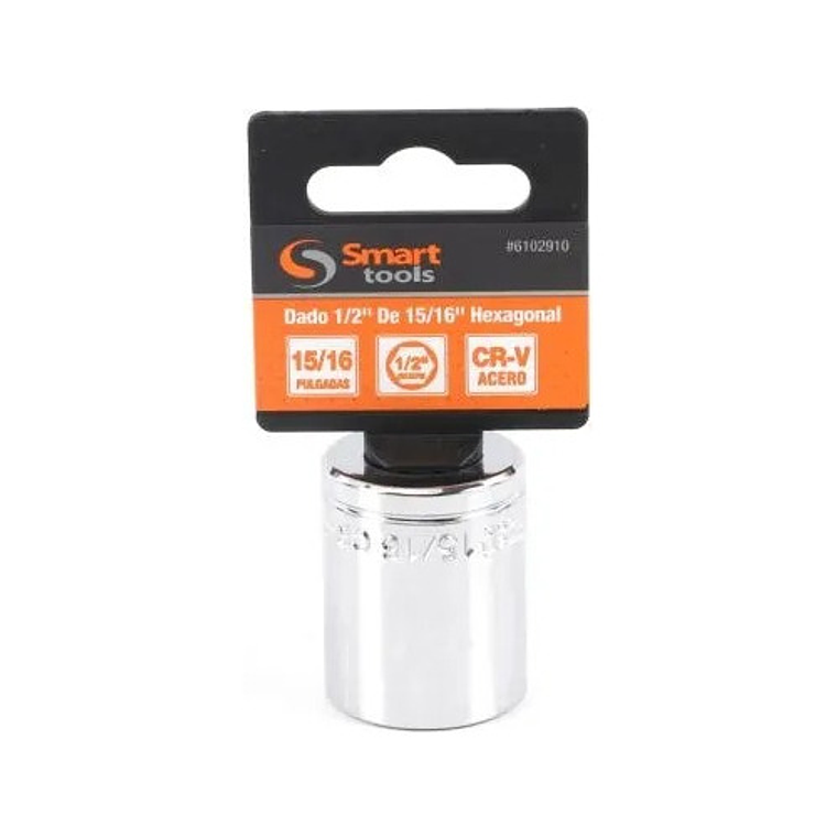 Dado Corto 1/2'' De 15/16'' Hexagonal - Smart Tools Color Plateado 2