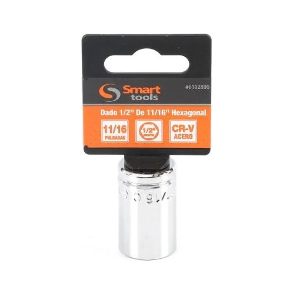 Dado Corto 1/2'' De 11/16'' Hexagonal - Smart Tools Color Plateado 2