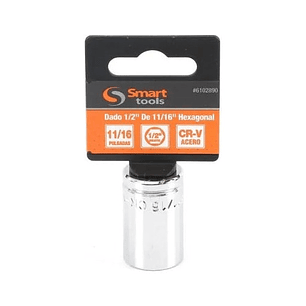 Dado Corto 1/2'' De 11/16'' Hexagonal - Smart Tools Color Plateado