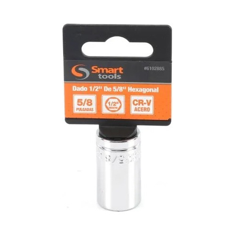 Dado Corto 1/2'' De 5/8'' Hexagonal - Smart Tools Color Plateado 2