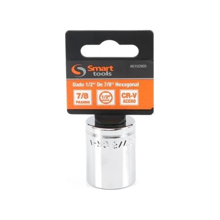 Dado Corto 1/2'' De 7/8'' Hexagonal - Smart Tools Color Plateado 2