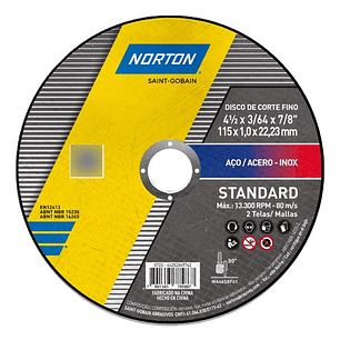 Pack 10 Discos De Corte 4.1/2'' X 1mm Standard - Norton