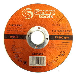 Pack 10 Discos De Corte Acero/inox 4.1/2''x1mm Supra - Smart