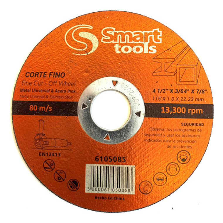 Pack 10 Discos De Corte Acero/inox 4.1/2''x1mm Supra - Smart 3