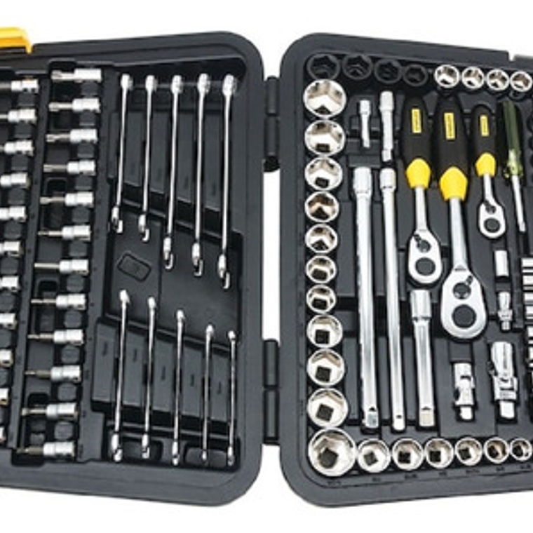 Jgo. Mecánico 120 Pzs. []1/4''-3/8''-1/2'' (91-931) Stanley 4