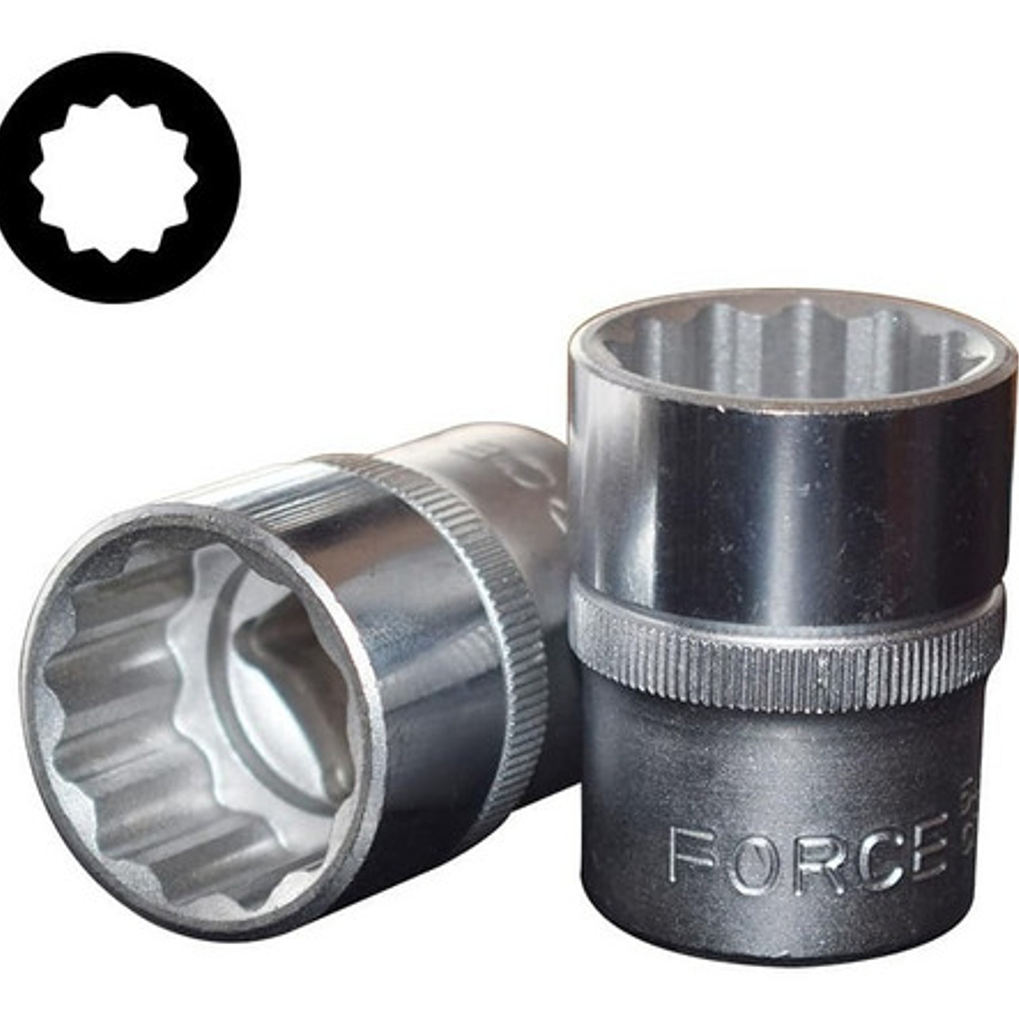 Juego Dados Poligonal []1/4`` Mm./puLG. 31 Pzs (2312), Force 3