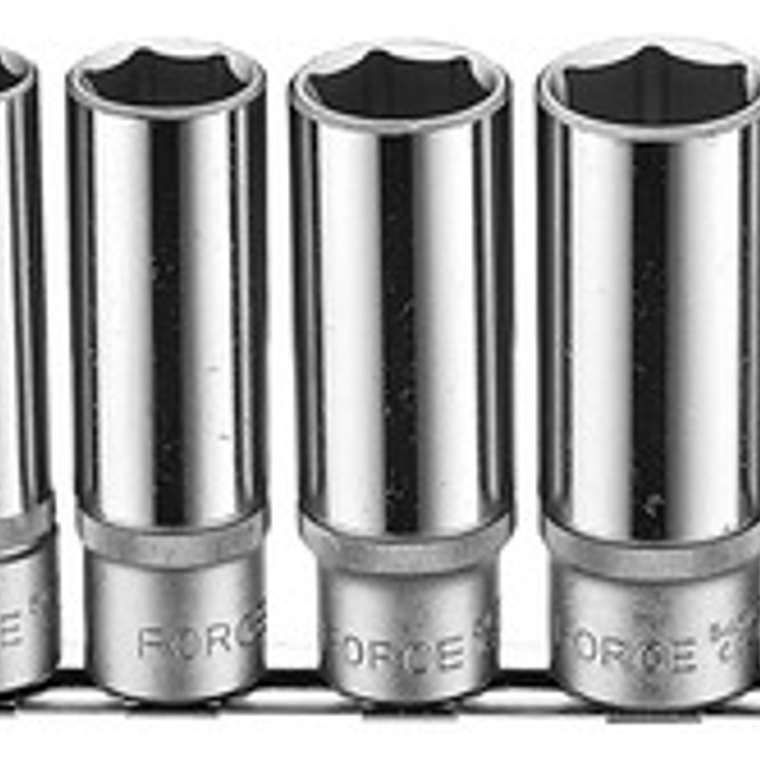 Juego Dados 1/2'' Largo Hex. 13-24mm 8 Piezas (4082) Force Color Cromado 1