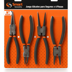 Juego Alicates Para Anillos De Seguridad 4 Piezas 9'' Smart