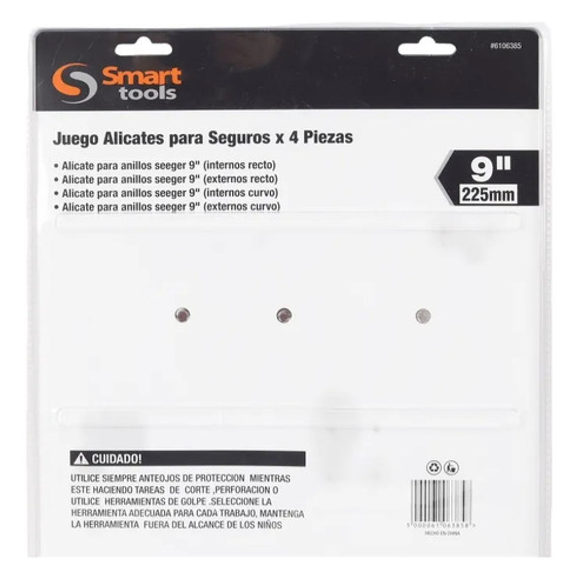 Juego Alicates Para Anillos De Seguridad 4 Piezas 9'' Smart 2