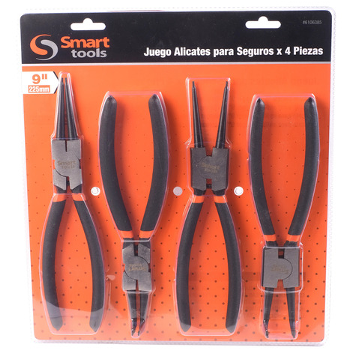 Juego Alicates Para Anillos De Seguridad 4 Piezas 9'' Smart 3