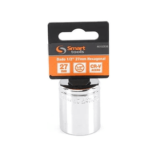 Dado Corto 1/2'' De 27mm Hexagonal - Smart Tools Color Plateado