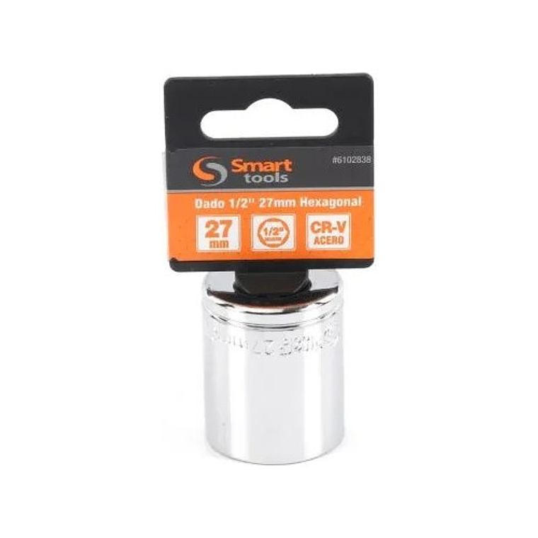 Dado Corto 1/2'' De 27mm Hexagonal - Smart Tools Color Plateado 2