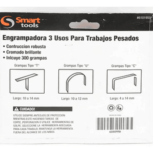 Grapadora Extra Fuerte Grapas 4-14mm + 300 Grapas - Smart