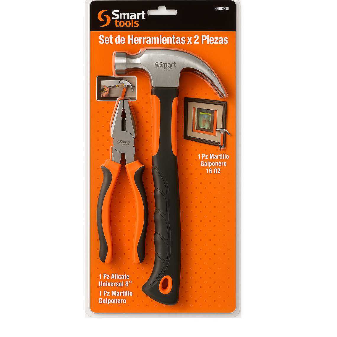 Set Martillo De 16 Oz Y Alicate Universal De 8'' - Smart Tools 1
