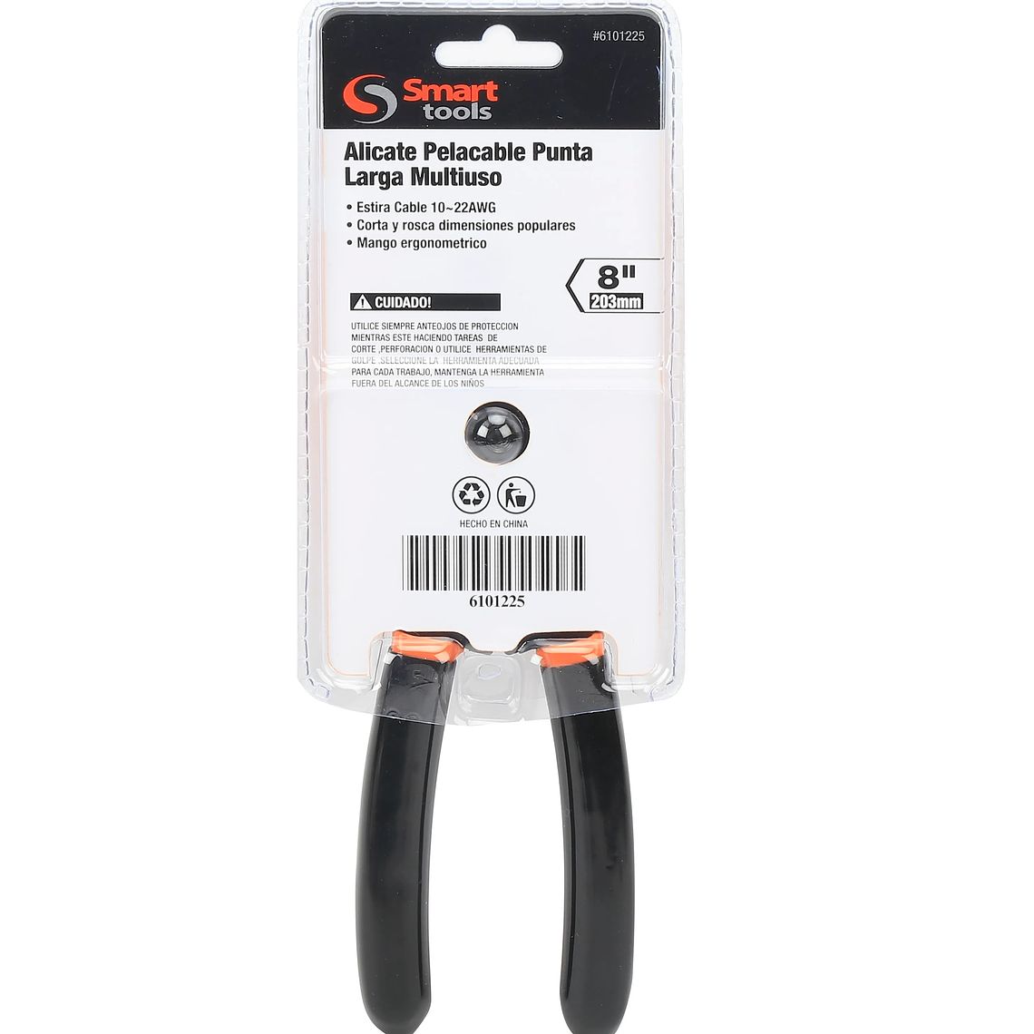 Alicate Pelacable De 8''  Multipropósito Punta Larga - Smart Tools 2