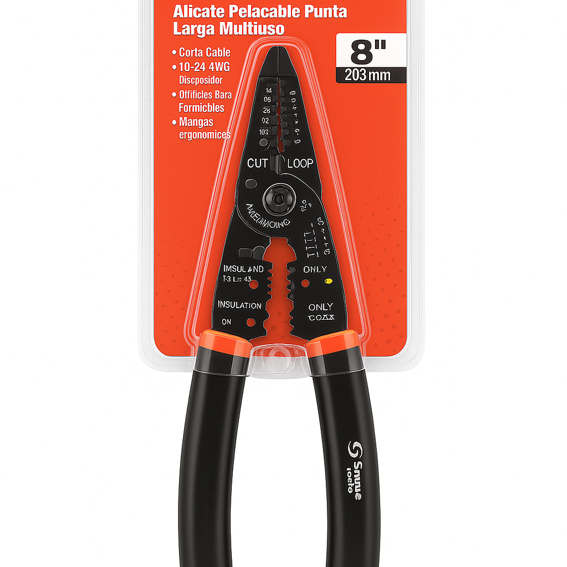 Alicate Pelacable De 8''  Multipropósito Punta Larga - Smart Tools 1