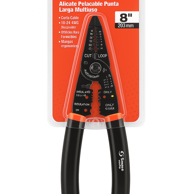Alicate Pelacable De 8''  Multipropósito Punta Larga - Smart Tools 1