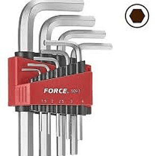 Juego Llaves Allen De 1/16'' - 3/8'' 9 Piezas (5093s) Force