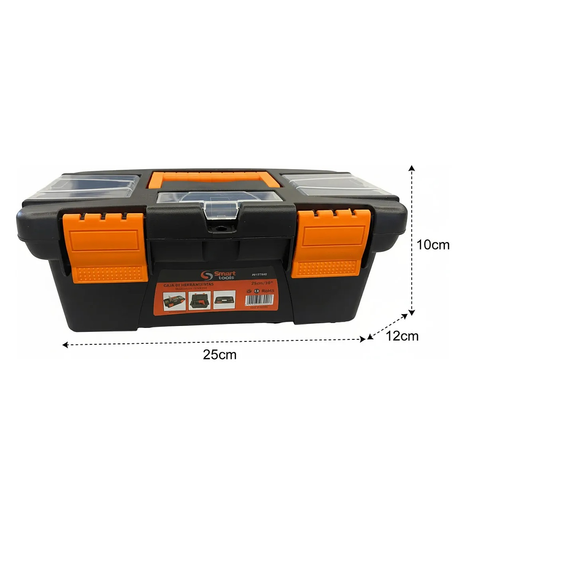Caja De Herramientas Plástica De 25x12x10cm - Smart Tools 4