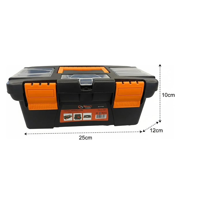 Caja De Herramientas Plástica De 25x12x10cm - Smart Tools 4
