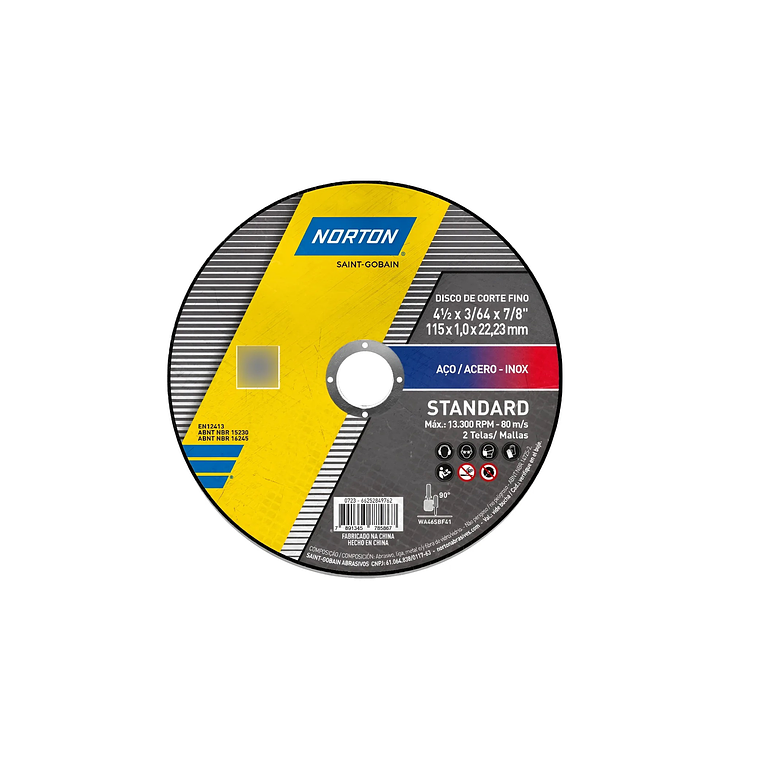 Disco De Corte 4.1/2'' X 1mm Standard - Norton 1