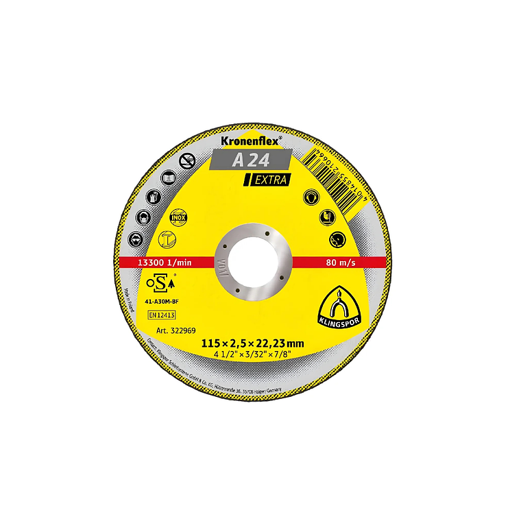 Pack 10 Discos De Corte 4.5'' #a 24 Extra (322969) Klingspor 1