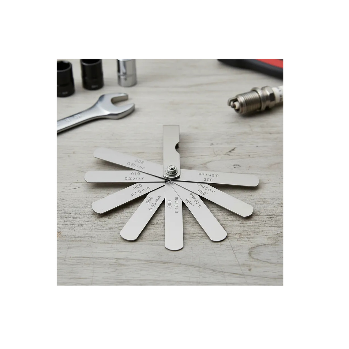 Feeler Milimétrico Y Pulgadas 9 Hojas Para Bujías (sf012) 1