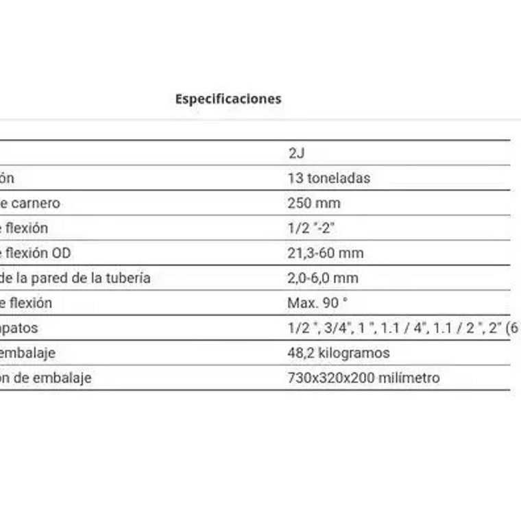 Curvadora Hidráulica 1/2'' - 2'' Con Trípode (hhw-2j) Tlp 6