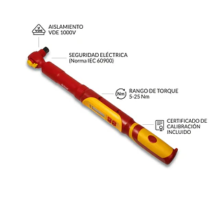Llave De Torque Aislada 1000v 3/8'' 5-25 Nm VDE - Smart Tools
