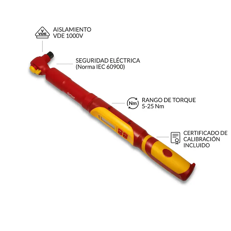 Llave De Torque Aislada 1000v 3/8'' 5-25 Nm VDE - Smart Tools 2