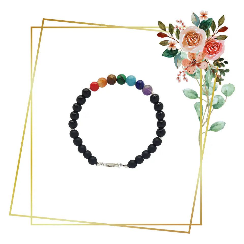 Pulsera de Plata 925 - 7 Chakras Piedras Naturales 1