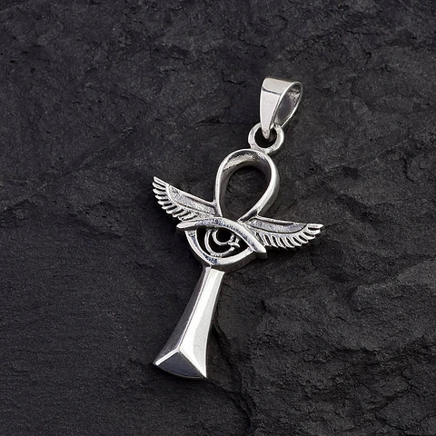Dije de Plata: Cruz de Ankh con Ojo de Horus