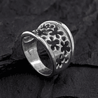 Anillo sello de plata 925 estilo flores  2