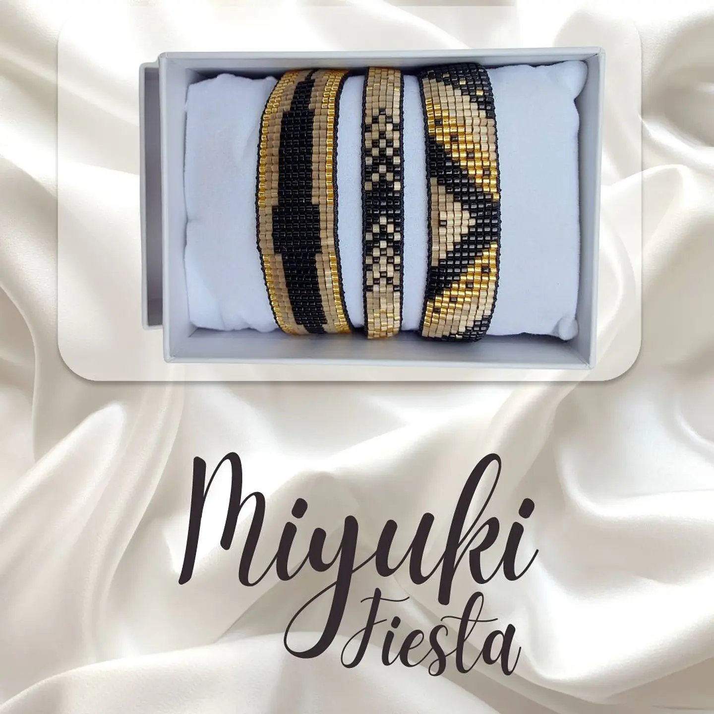 Pulsera Miyuqui Tonos Dorados y Negro 1