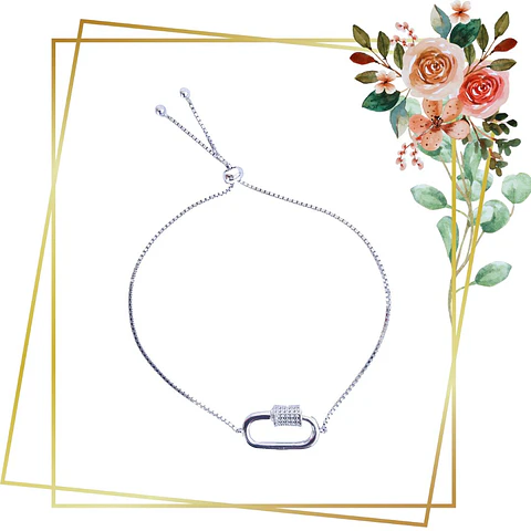 Pulsera de Plata 925 Circonia Transparente - Largo ajustable 