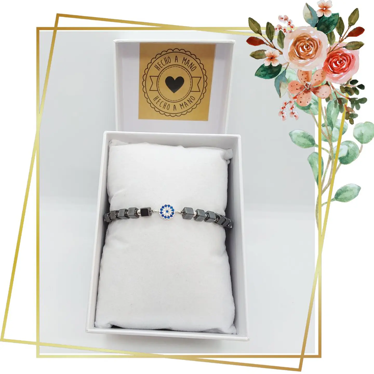 Pulsera Hematita Cuadrada y Plata 925 2