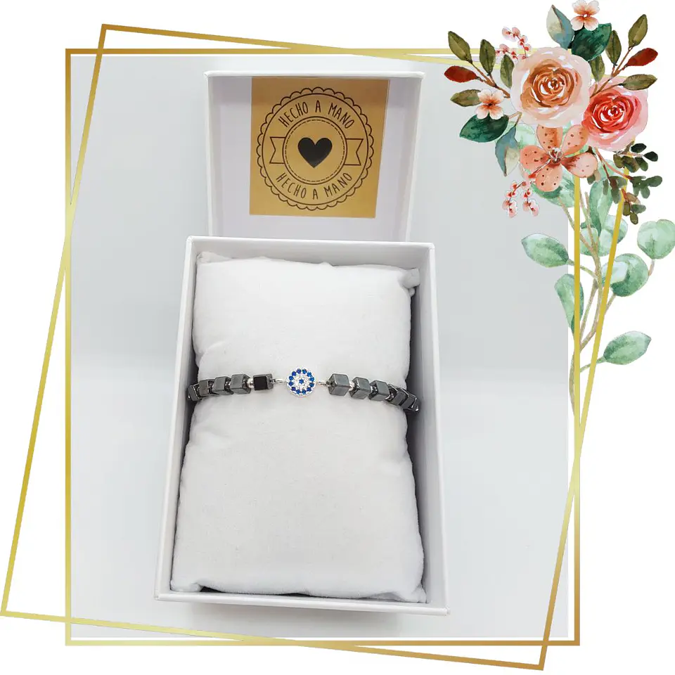 Pulsera Hematita Cuadrada y Plata 925 2