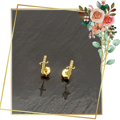 Aros de Plata 925 Enchapado en Oro con Circones