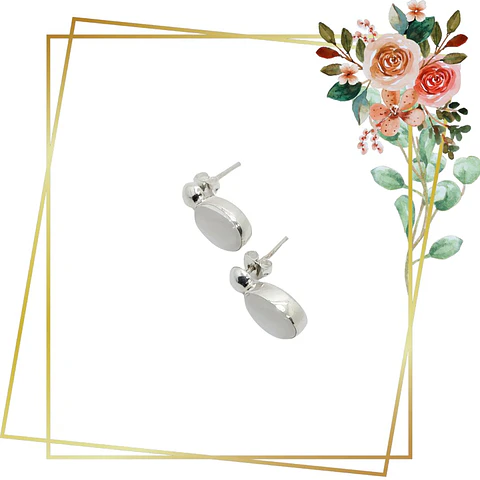 Aros de Plata 925 Tipo Gota Nacar