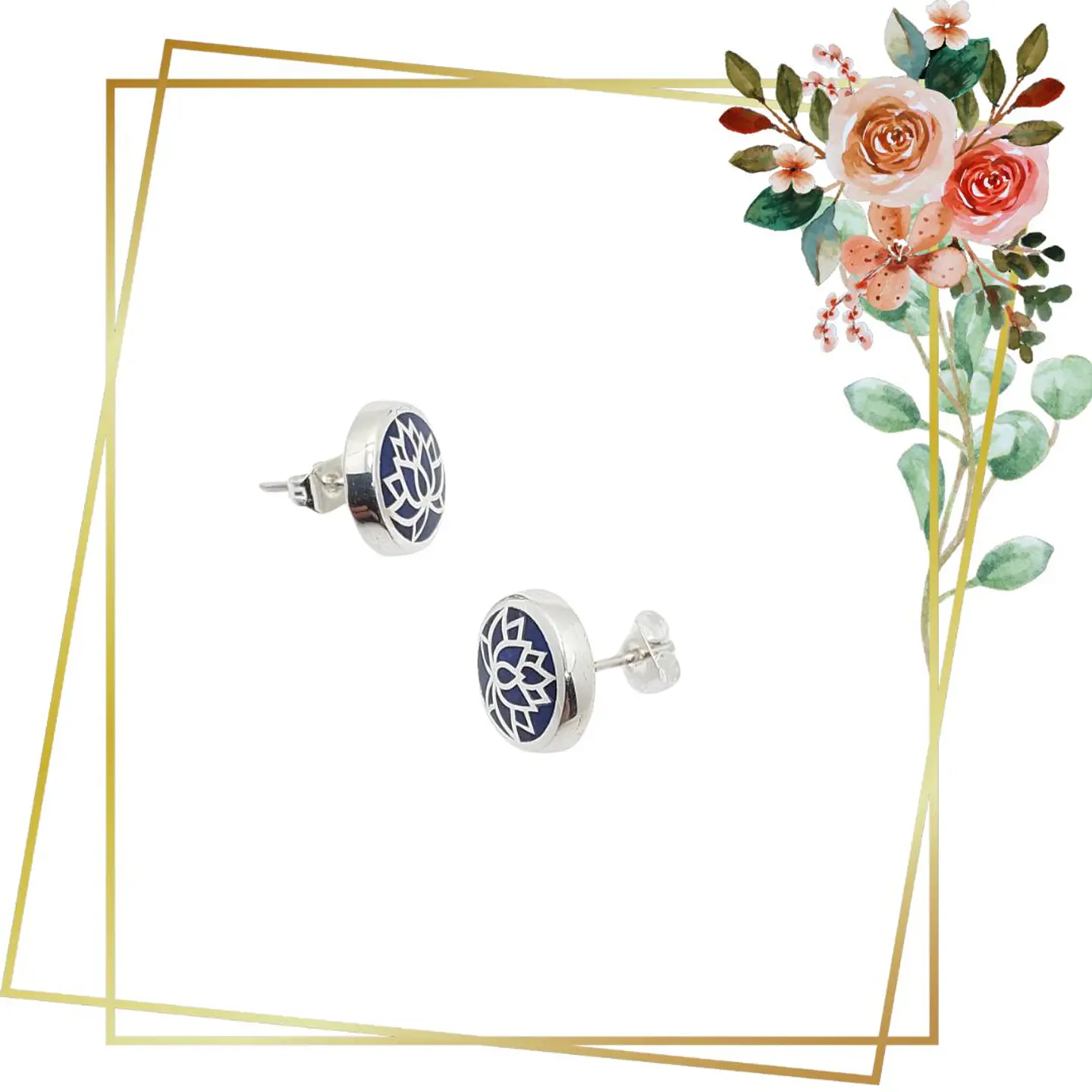 Aros de Plata 925 Flor de Loto 1