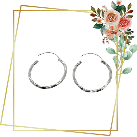 Aros de Plata 925 Argollas Enroscadas 