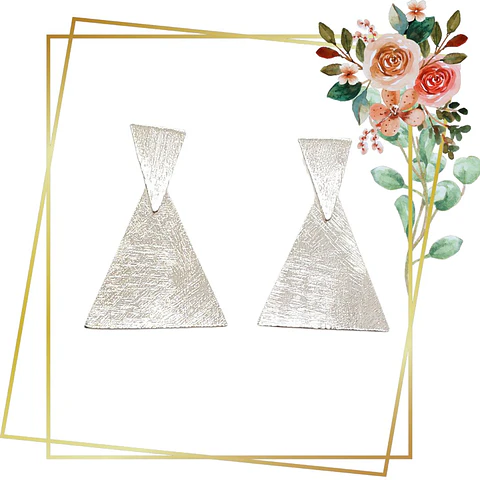 Aros de Plata 925 Triángulos Dúplex