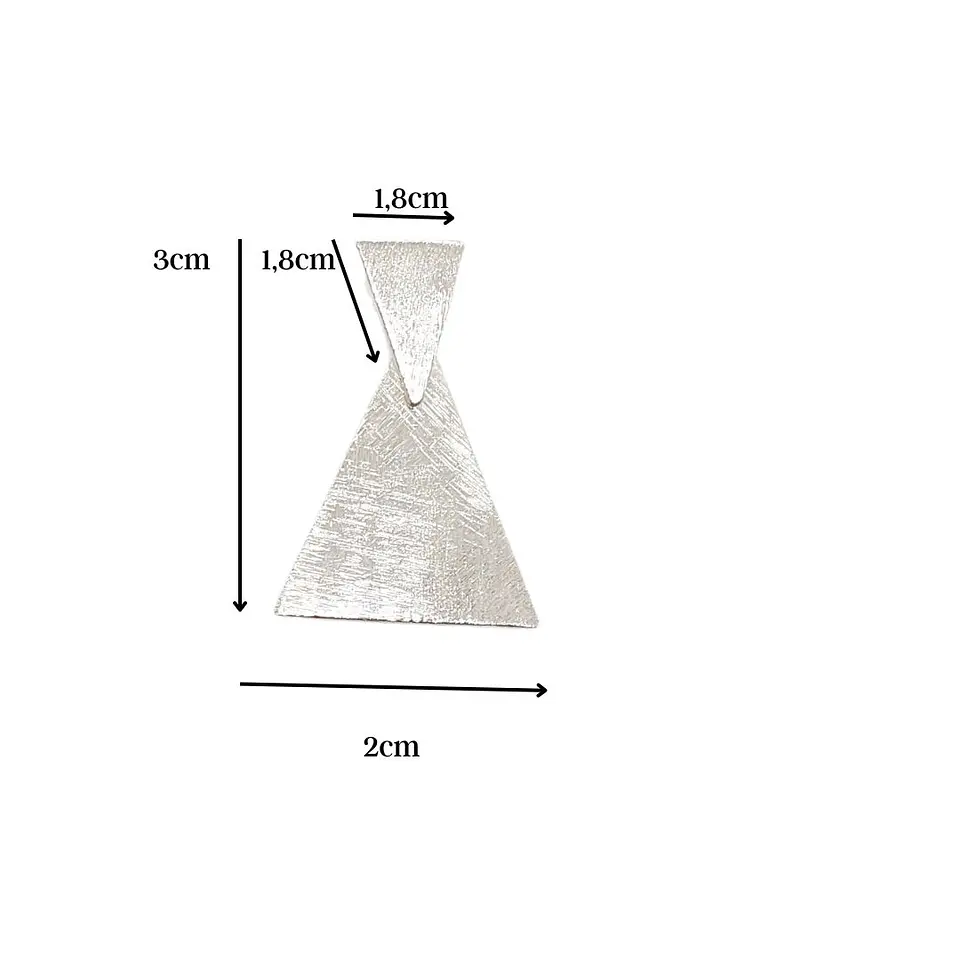 Aros de Plata 925 Triángulos Dúplex 2