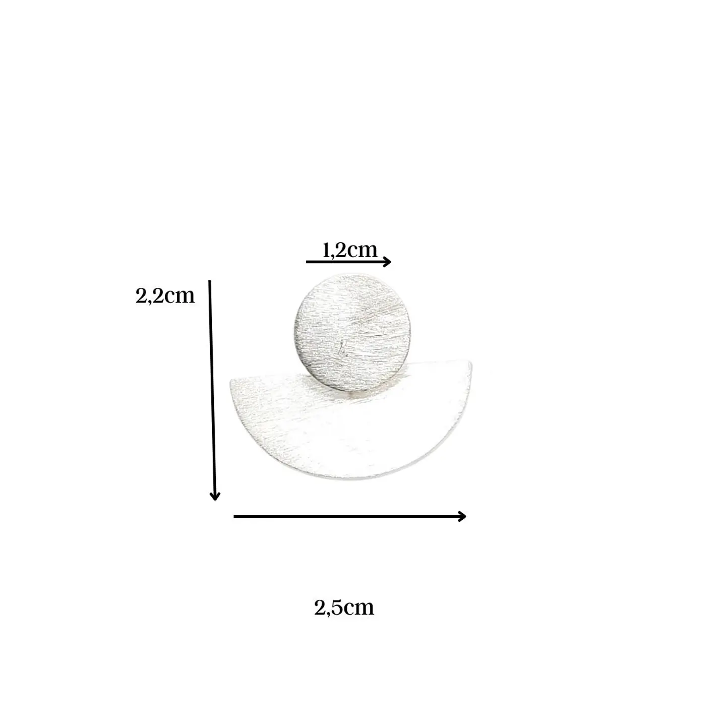 Aros Aplanados de Plata 925 con Media Luna y Esfera Central 2