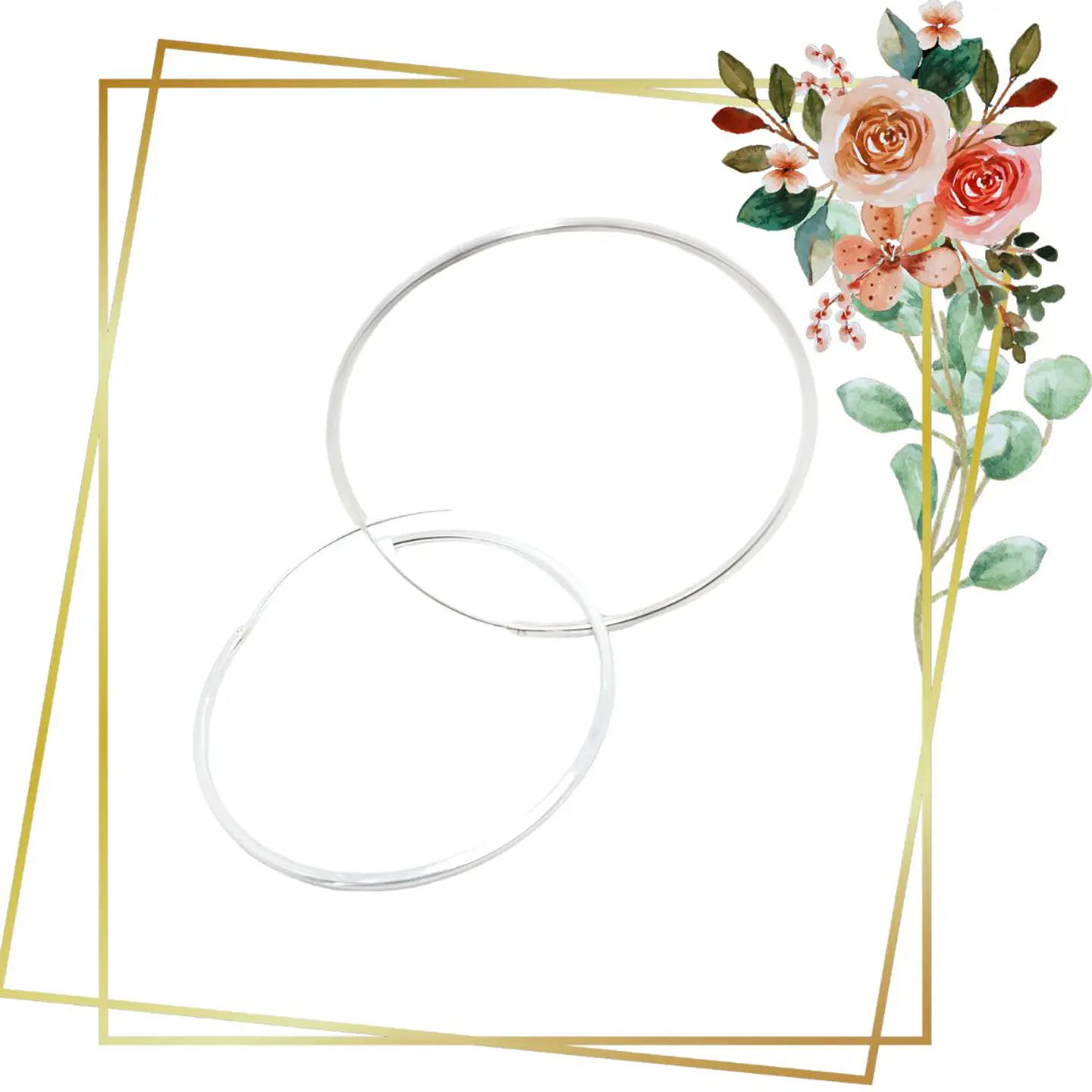 Aros de Plata 925 Argollas Cuadradas 1