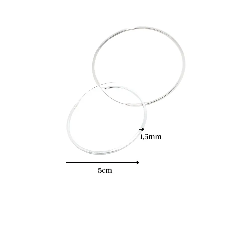 Aros de Plata 925 Argollas Cuadradas 2