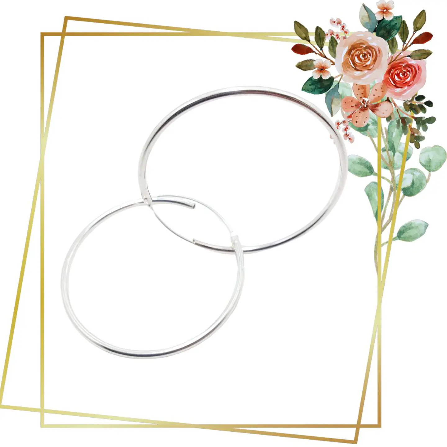 Aros de Plata 925 Argolla Tubulares 1